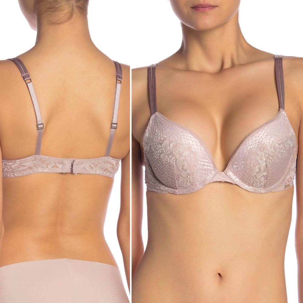 Felina Lace Overlay Candy Underwire Push-up Bra